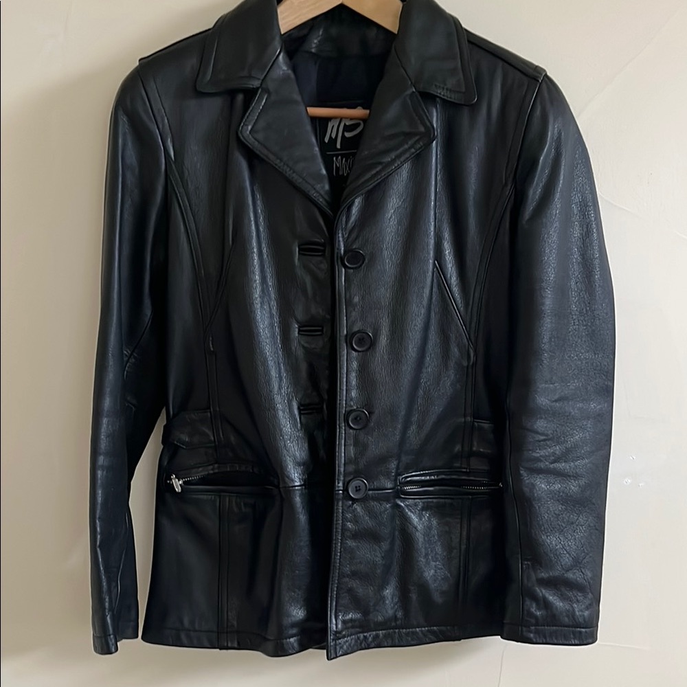 Maxima Women's Black Leather Jacket
